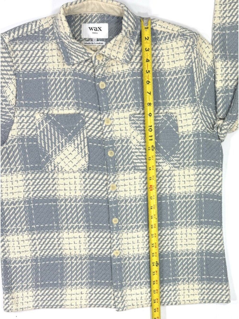 Wax London Mens Whiting Overshirt Heavyweight Woven Shacket Jacket Size XL Plaid - Picture 15 of 15